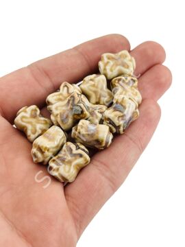 Otantik Seramik Boncuk 11x17 mm Krem