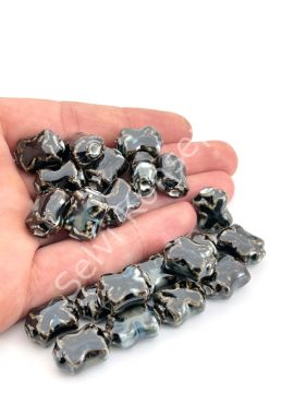 Otantik Seramik Boncuk 11x17 mm Siyah