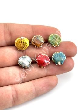 Otantik Seramik Boncuk İstiridye 12x11,5 mm