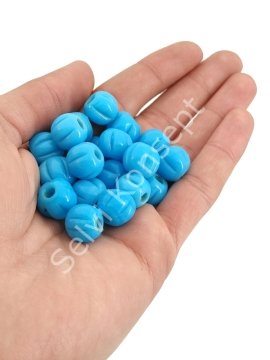 Mavi Makarna Cam Boncuk 10 Adet