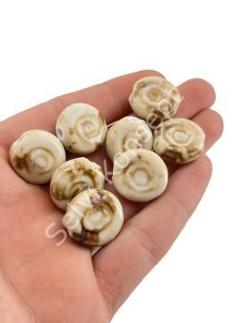 Otantik Seramik Boncuk 20 mm Krem