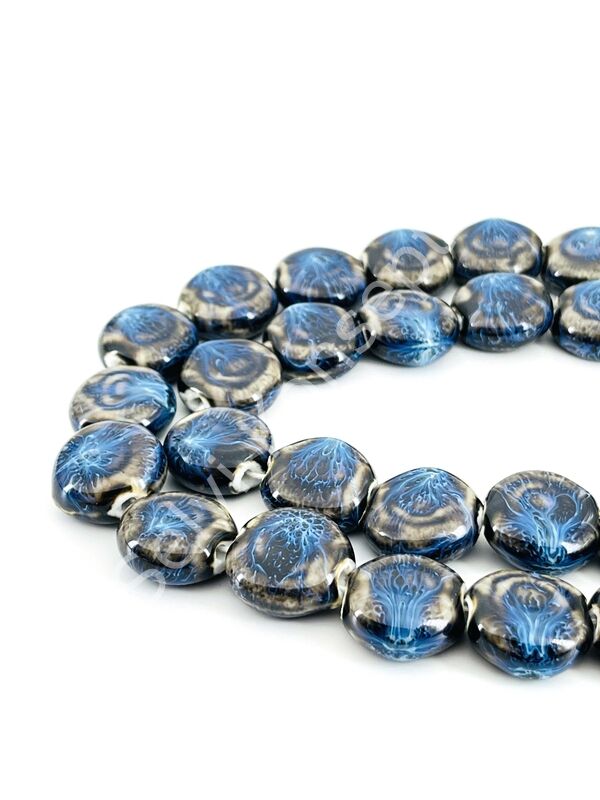 Otantik Seramik Boncuk 20 mm Lacivert