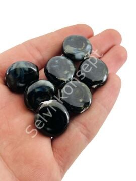 Otantik Seramik Boncuk 20 mm Siyah