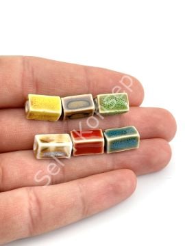 Otantik Seramik Boncuk Dikdörtgen 8x14 mm