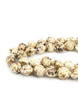 Otantik Seramik Boncuk Gül Motif 18 mm Krem