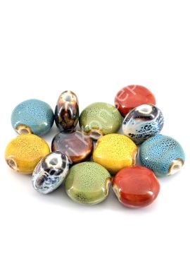 Otantik Seramik Boncuk Yassı 15x15 mm