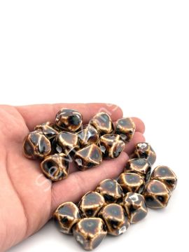 Otantik Seramik Boncuk 13x16 mm Kahverenği