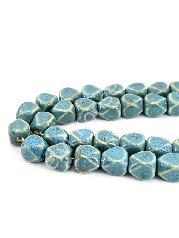Otantik Seramik Boncuk 13x16 mm Mavi