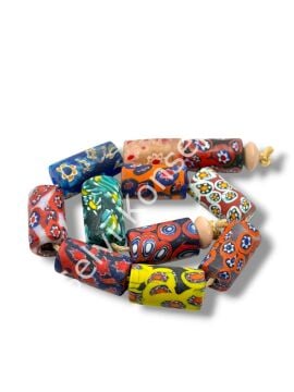 Gana-Krobo Cam Boncuk Karışık Renkli Dizi 13x25 mm