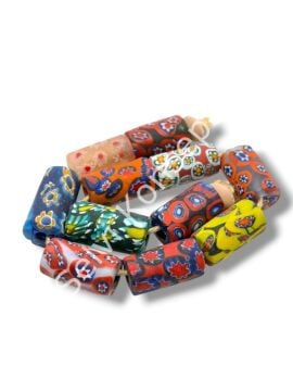 Gana-Krobo Cam Boncuk Karışık Renkli Dizi 13x25 mm