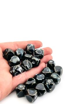 Otantik Seramik Boncuk 13x16 mm Siyah