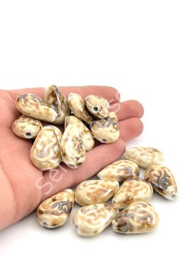 Otantik Seramik Boncuk Damla 18 mm Krem