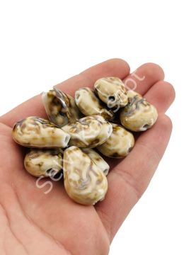 Otantik Seramik Boncuk Damla 18 mm Krem