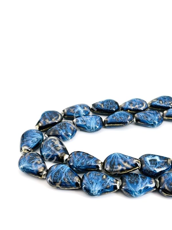 Otantik Seramik Boncuk Damla 18 mm Lacivert