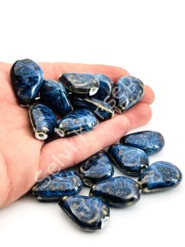 Otantik Seramik Boncuk Damla 18 mm Lacivert
