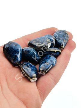 Otantik Seramik Boncuk Damla 18 mm Lacivert
