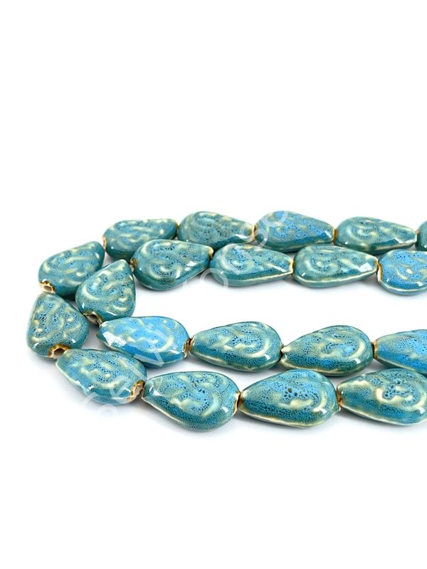 Otantik Seramik Boncuk Damla 18 mm Mavi