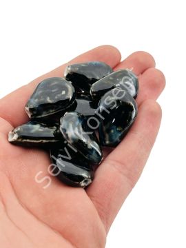 Otantik Seramik Boncuk Damla 18 mm Siyah