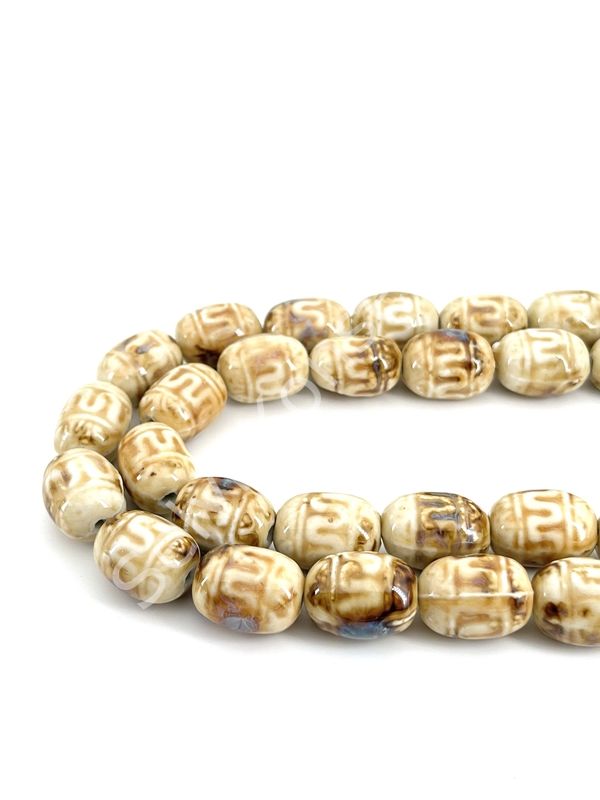 Otantik Seramik Boncuk 15x20 mm Krem