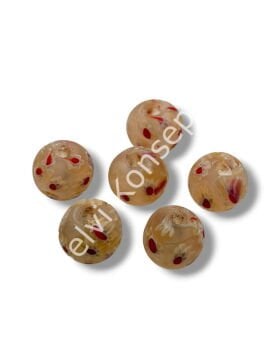 Gana-Krobo Cam Boncuk Krem 15 mm 10 Adet