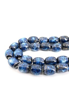 Otantik Seramik Boncuk 15x20 mm Lacivert