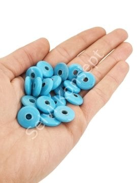 Mavi Renkli Kalıplı Dilgöz Cam Boncuk 10 Adet