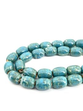 Otantik Seramik Boncuk 15x20 mm Mavi