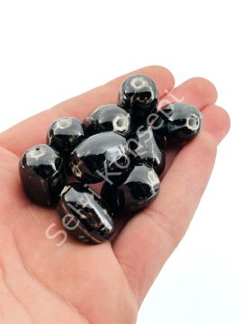 Otantik Seramik Boncuk 15x20 mm Siyah