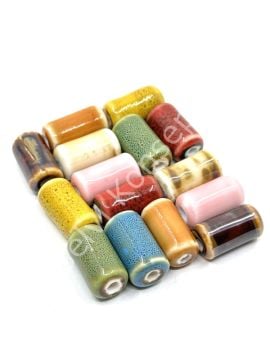 Otantik Seramik Boncuk Silindir 10x18 mm