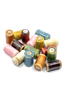 Otantik Seramik Boncuk Silindir 10x18 mm