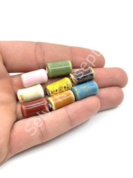 Otantik Seramik Boncuk Silindir 10x18 mm