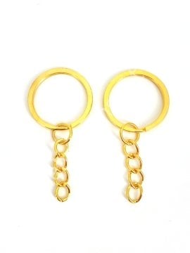 Anahtarlık Klipsi Gold Renk 25 mm 10 Adet