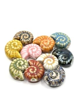 Otantik Seramik Boncuk Salyangoz 15x20 mm