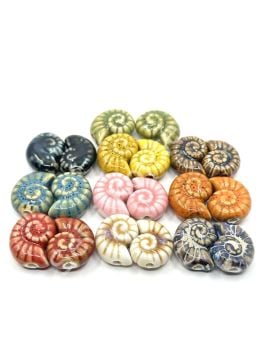 Otantik Seramik Boncuk Salyangoz 15x20 mm