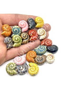 Otantik Seramik Boncuk Salyangoz 15x20 mm