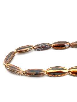 Otantik Seramik Boncuk 14x30 mm Kahverenği