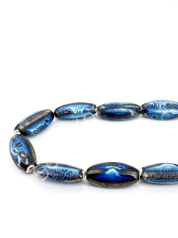Otantik Seramik Boncuk 14x30 mm Lacivert