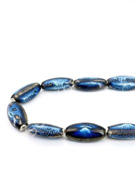Otantik Seramik Boncuk 14x30 mm Lacivert