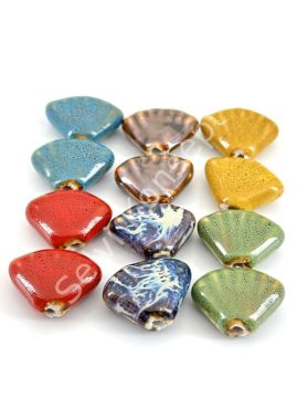 Otantik Seramik Boncuk İstiridye 24x18 mm