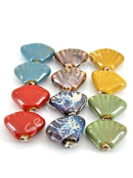 Otantik Seramik Boncuk İstiridye 24x18 mm