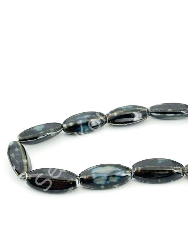 Otantik Seramik Boncuk 14x30 mm Siyah