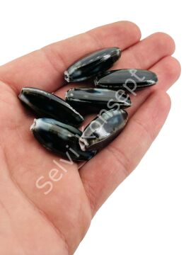 Otantik Seramik Boncuk 14x30 mm Siyah