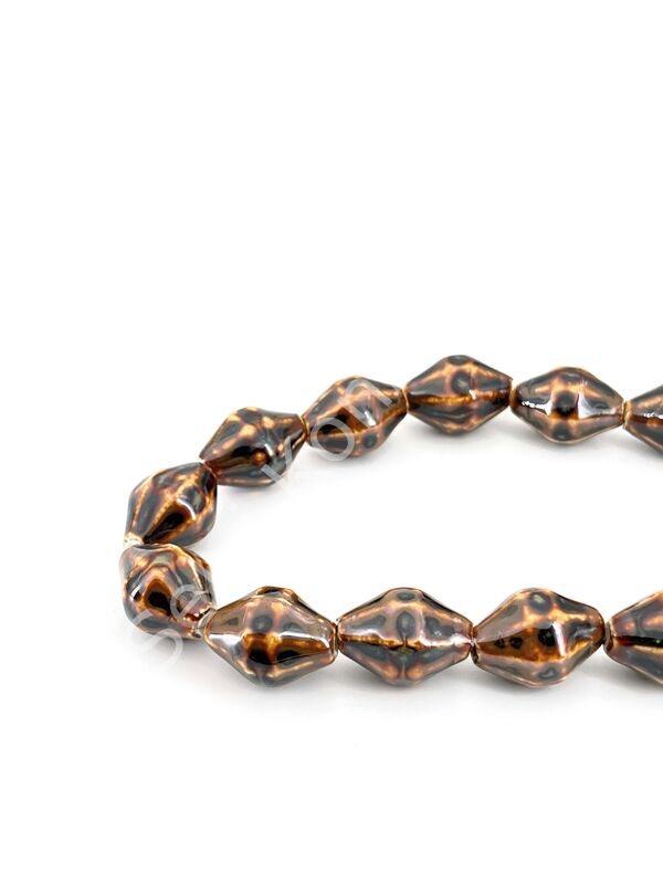 Otantik Seramik Boncuk 16x22 mm Kahverenği