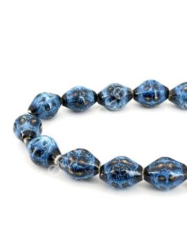 Otantik Seramik Boncuk 16x22 mm Lacivert