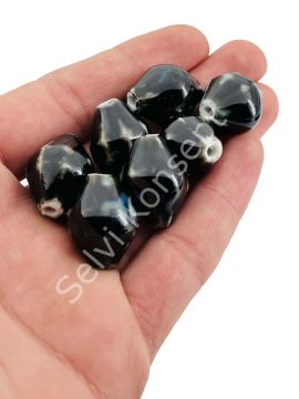 Otantik Seramik Boncuk 16x22 mm Siyah