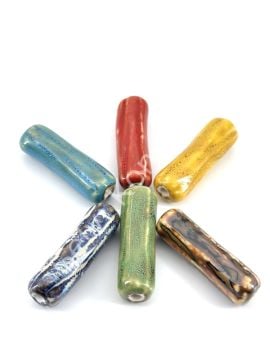 Otantik Seramik Boncuk Çubuk 12x40 mm