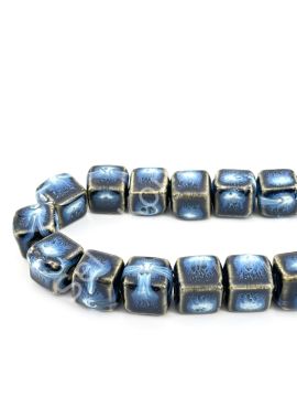 Otantik Seramik Boncuk Küp 14 mm Lacivert