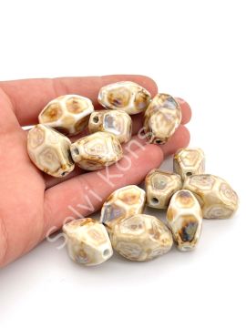 Otantik Seramik Boncuk 16x25 mm Krem
