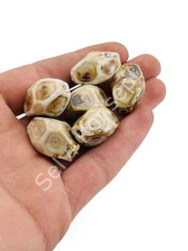 Otantik Seramik Boncuk 16x25 mm Krem