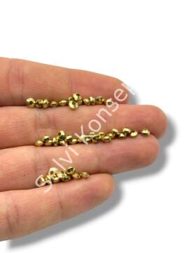 Saf Pirinç Bombeli Rondela Boncuk 4x2.5 mm 10 Gr